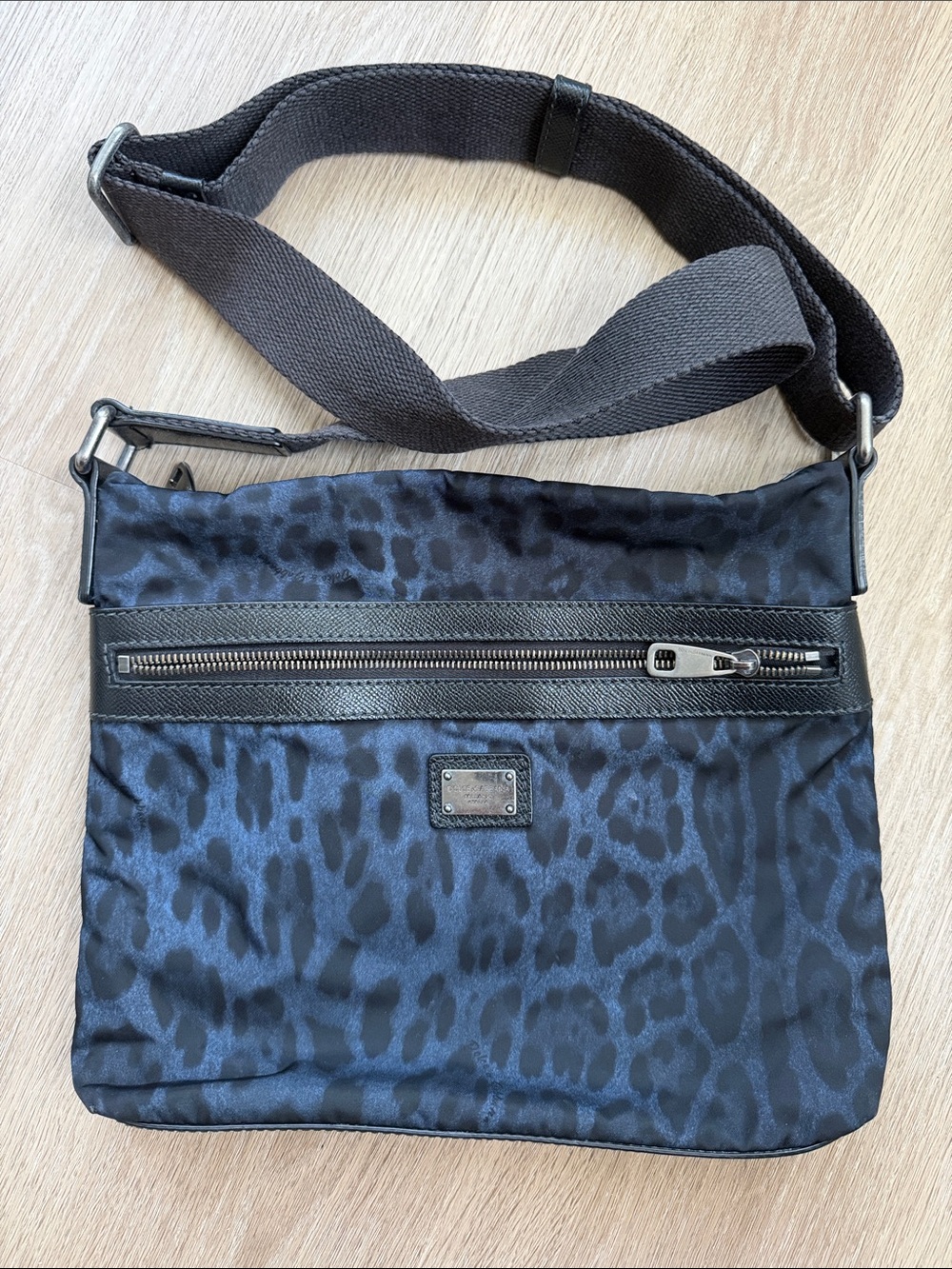Dolce & Gabbana Men’s Leopard Messenger Bag – Repair Needed